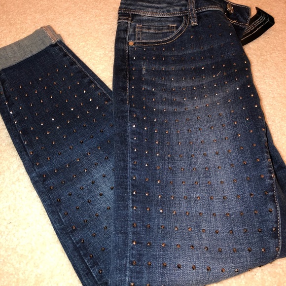 bebe Denim - Nwt BEBE ANkle Skinny rhinestone jeans